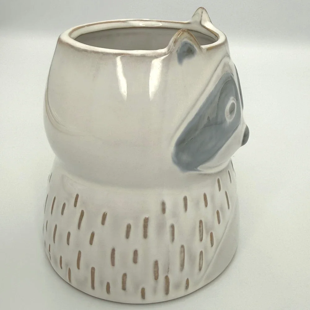 Ceramic Raccoon Coffee‎ Mug Gray White Animal Face Novelty Cup Cute